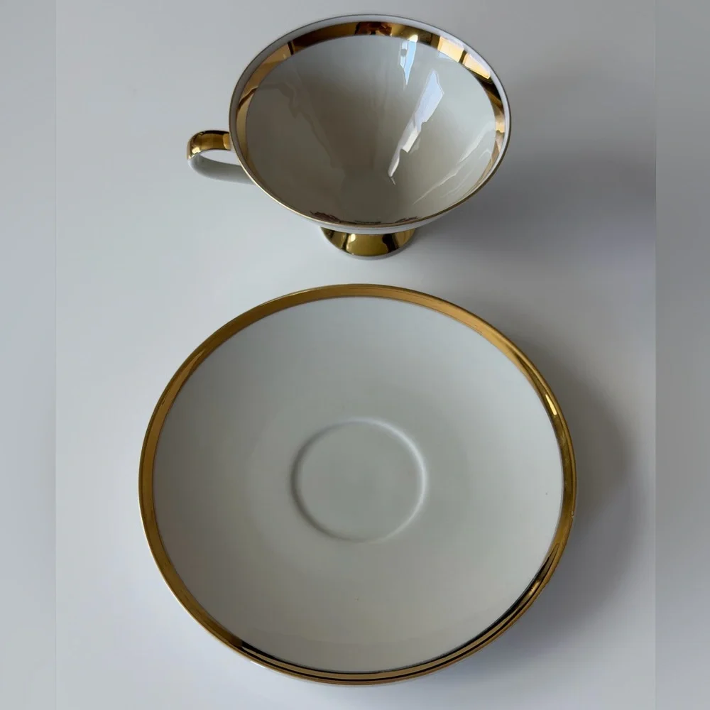 Vintage Mitterteich Bavaria Elegant Porcelain Tea Cup and Saucer Set